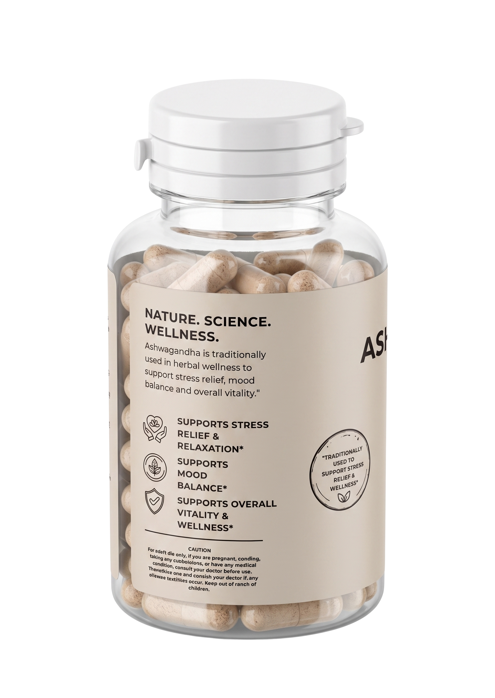 Stress relief - Ashwagandha 1000mg — Left label view